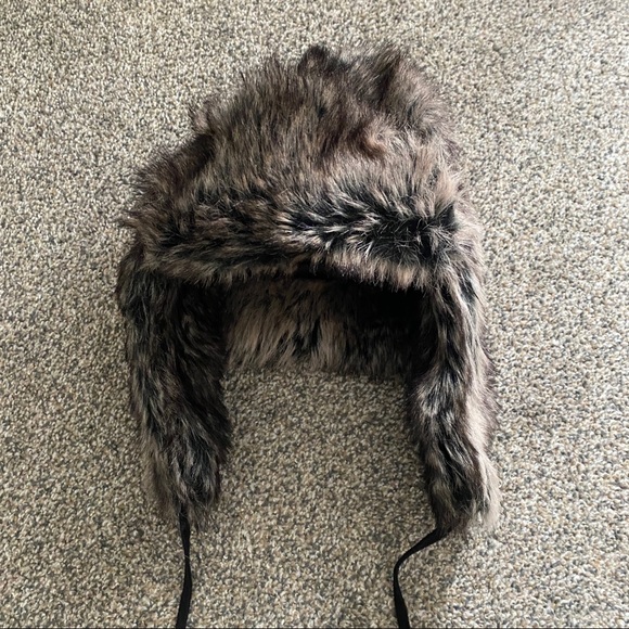 Y2K Brown Faux Fur Denver Hayes Winter Trapper Hat - Picture 3 of 5